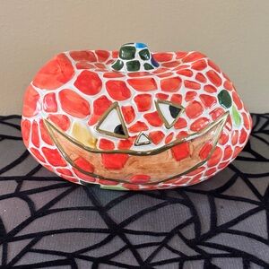 Vintage Colorful Mosaic Pumpkin Decoration